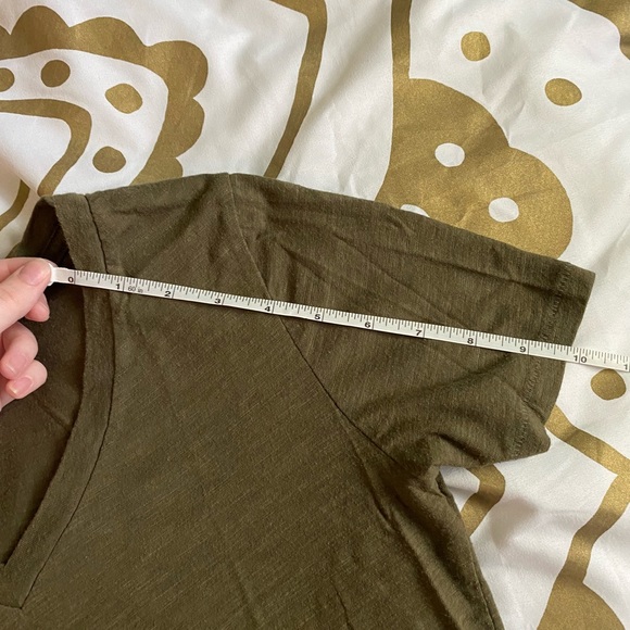 Olive Green V-Neck T-Shirt - Picture 9 of 14